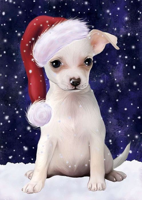 Let it Snow Christmas Holiday Chihuahua Dog Wearing Santa Hat Puzzle with Photo Tin D358 (300 pc.)