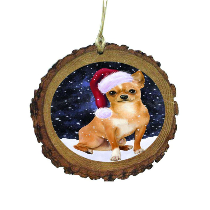 Let it Snow Christmas Holiday Chihuahua Dog Wooden Christmas Ornament WOR48532