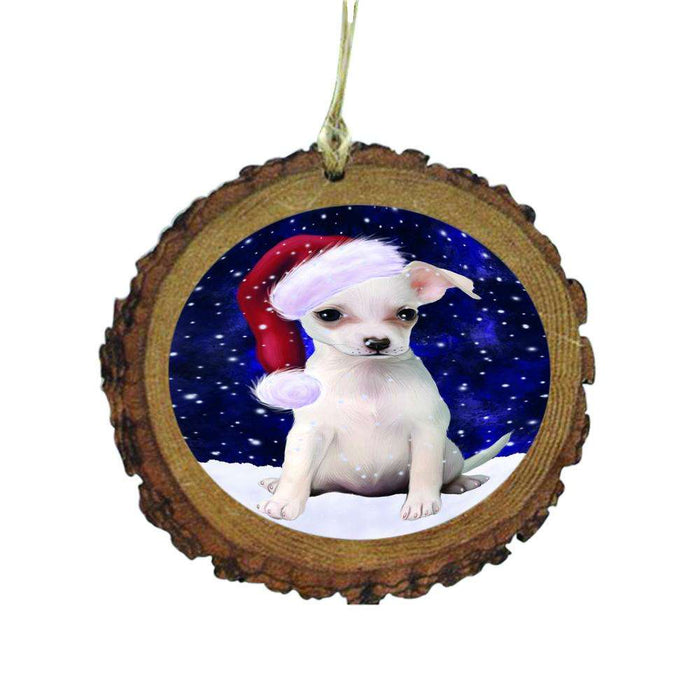 Let it Snow Christmas Holiday Chihuahua Dog Wooden Christmas Ornament WOR48533
