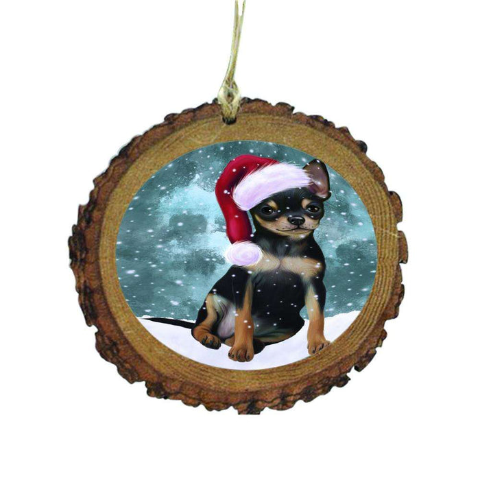 Let it Snow Christmas Holiday Chihuahua Dog Wooden Christmas Ornament WOR48534