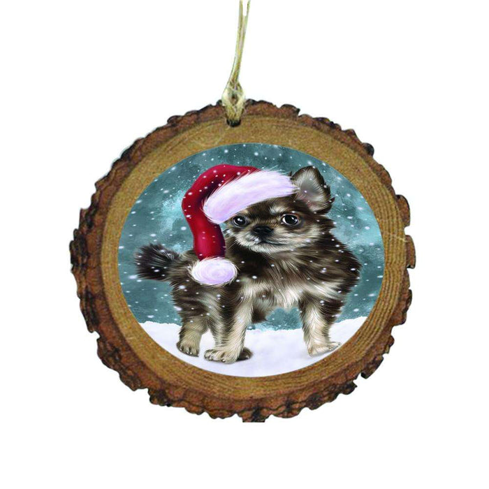 Let it Snow Christmas Holiday Chihuahua Dog Wooden Christmas Ornament WOR48536