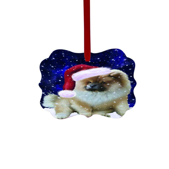 Let it Snow Christmas Holiday Chow Chow Dog Double-Sided Photo Benelux Christmas Ornament LOR48542