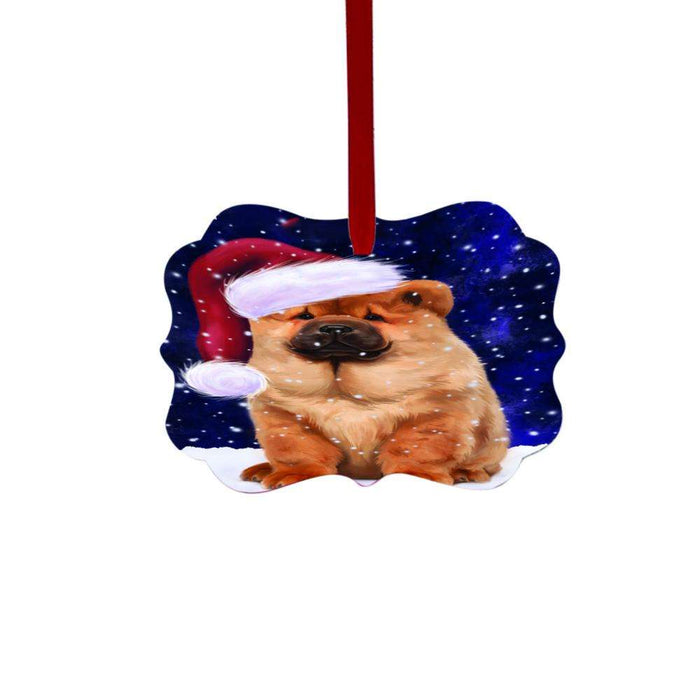 Let it Snow Christmas Holiday Chow Chow Dog Double-Sided Photo Benelux Christmas Ornament LOR48543