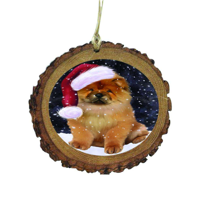 Let it Snow Christmas Holiday Chow Chow Dog Wooden Christmas Ornament WOR48541