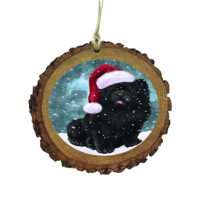 Let it Snow Christmas Holiday Chow Chow Dog Wooden Christmas Ornament WOR48544