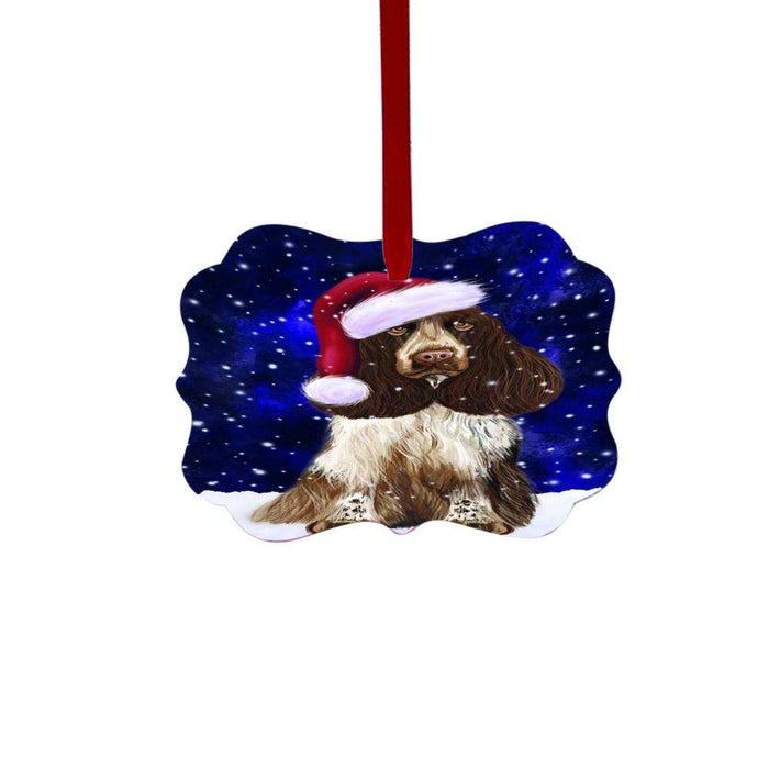 Let it Snow Christmas Holiday Cocker Spaniel Dog Double-Sided Photo Benelux Christmas Ornament LOR48549