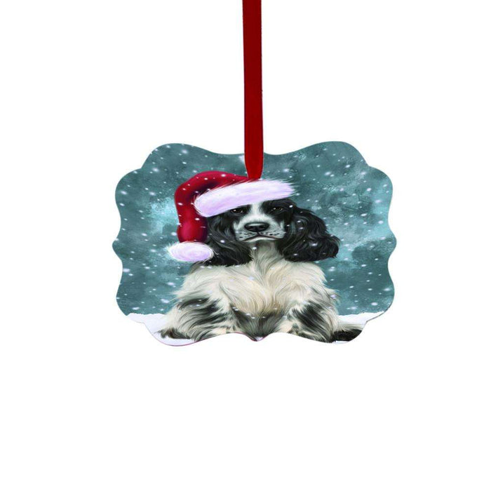 Let it Snow Christmas Holiday Cocker Spaniel Dog Double-Sided Photo Benelux Christmas Ornament LOR48550