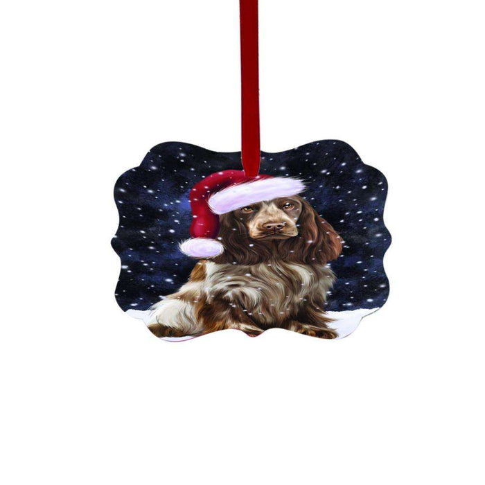 Let it Snow Christmas Holiday Cocker Spaniel Dog Double-Sided Photo Benelux Christmas Ornament LOR48551