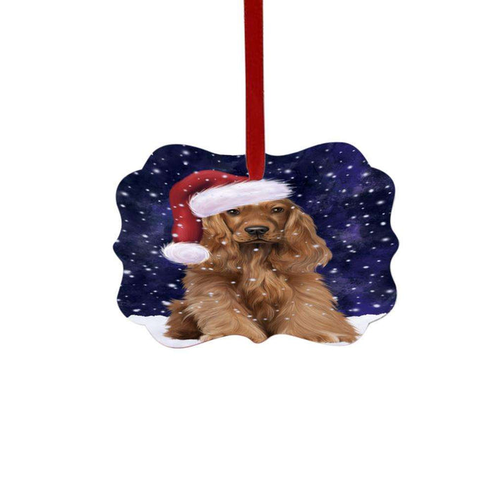 Let it Snow Christmas Holiday Cocker Spaniel Dog Double-Sided Photo Benelux Christmas Ornament LOR48553