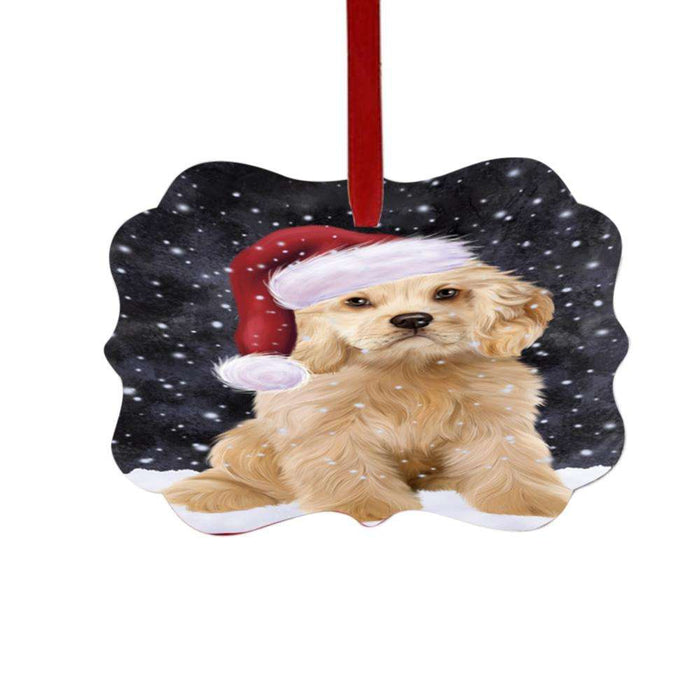 Let it Snow Christmas Holiday Cocker Spaniel Dog Double-Sided Photo Benelux Christmas Ornament LOR48932