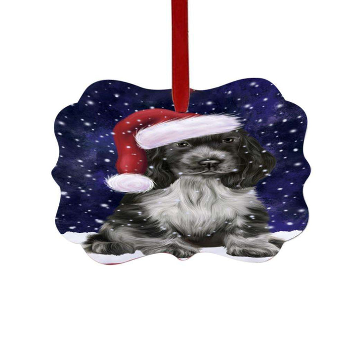 Let it Snow Christmas Holiday Cocker Spaniel Dog Double-Sided Photo Benelux Christmas Ornament LOR48933