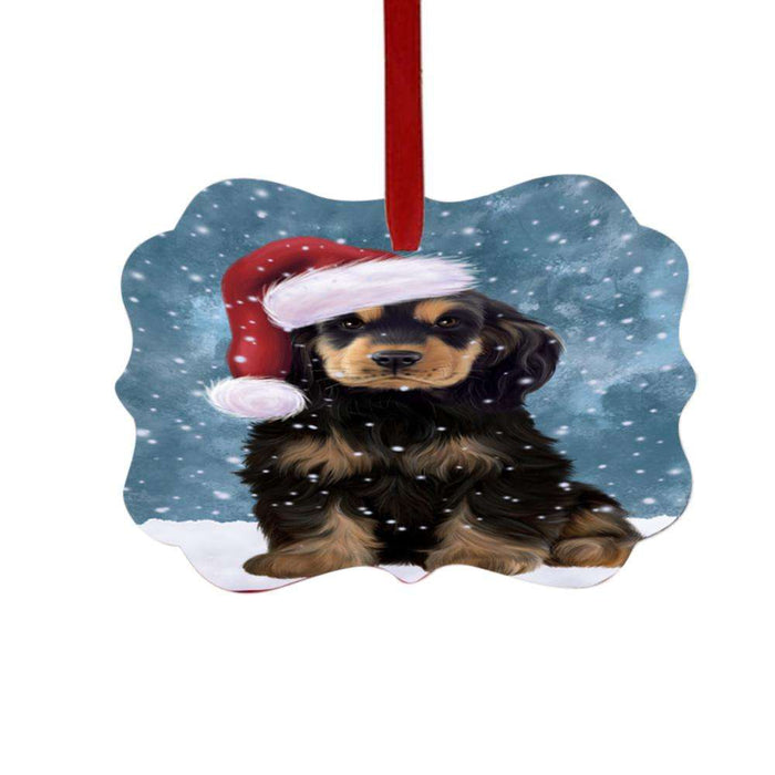 Let it Snow Christmas Holiday Cocker Spaniel Dog Double-Sided Photo Benelux Christmas Ornament LOR48934