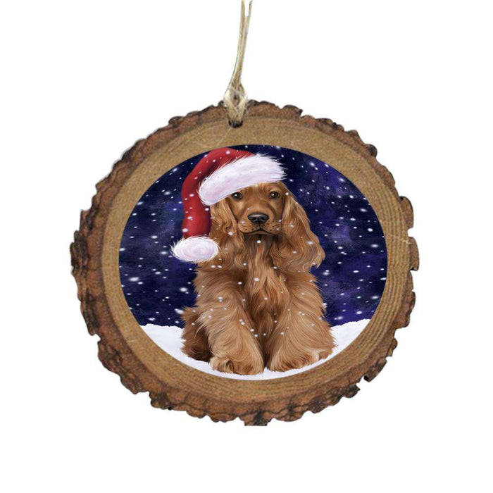 Let it Snow Christmas Holiday Cocker Spaniel Dog Wooden Christmas Ornament WOR48553