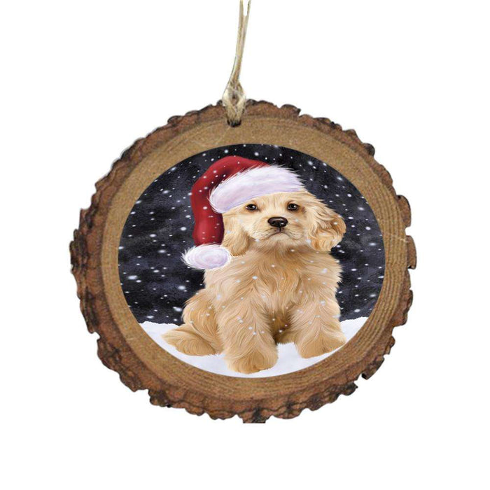 Let it Snow Christmas Holiday Cocker Spaniel Dog Wooden Christmas Ornament WOR48932