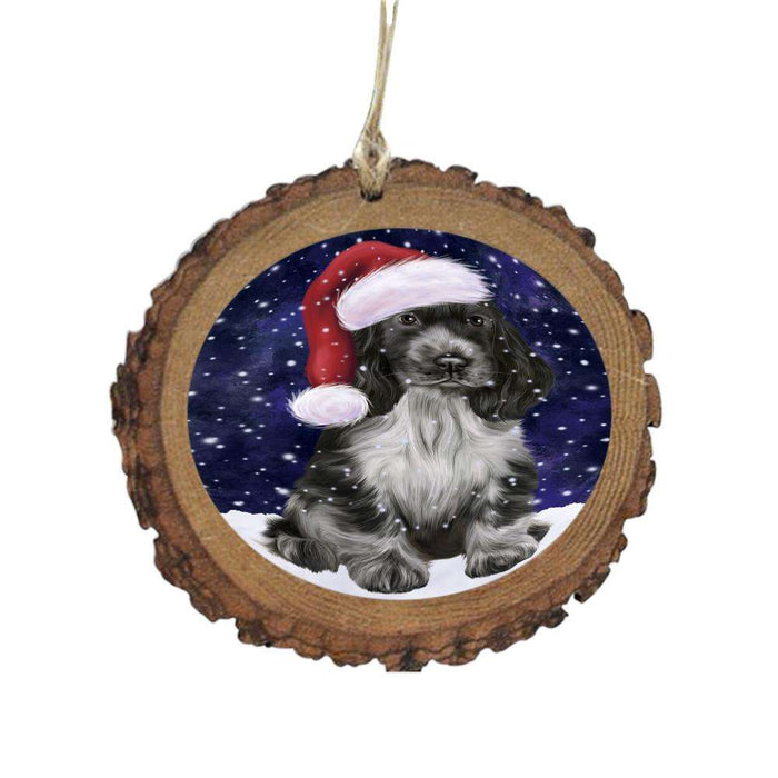 Let it Snow Christmas Holiday Cocker Spaniel Dog Wooden Christmas Ornament WOR48933