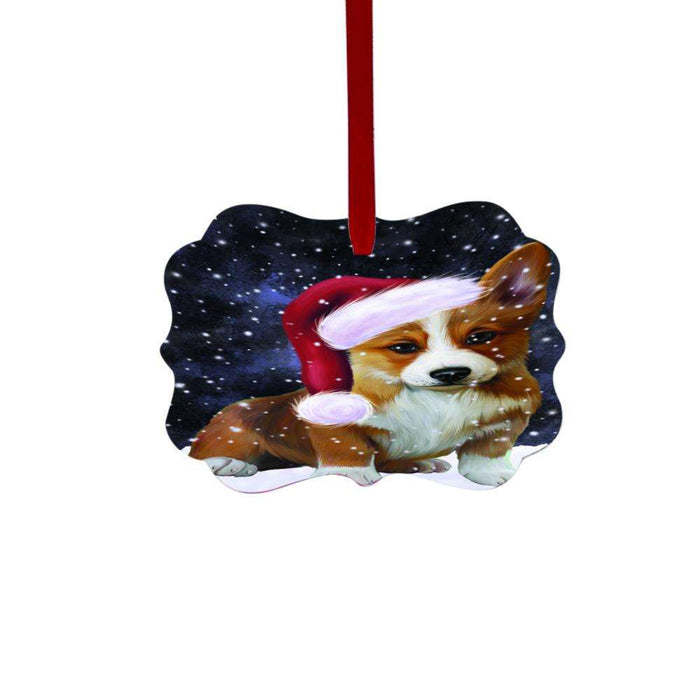 Let it Snow Christmas Holiday Corgi Dog Double-Sided Photo Benelux Christmas Ornament LOR48557