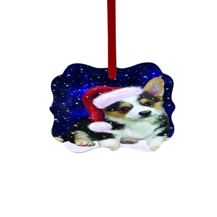 Let it Snow Christmas Holiday Corgi Dog Double-Sided Photo Benelux Christmas Ornament LOR48558