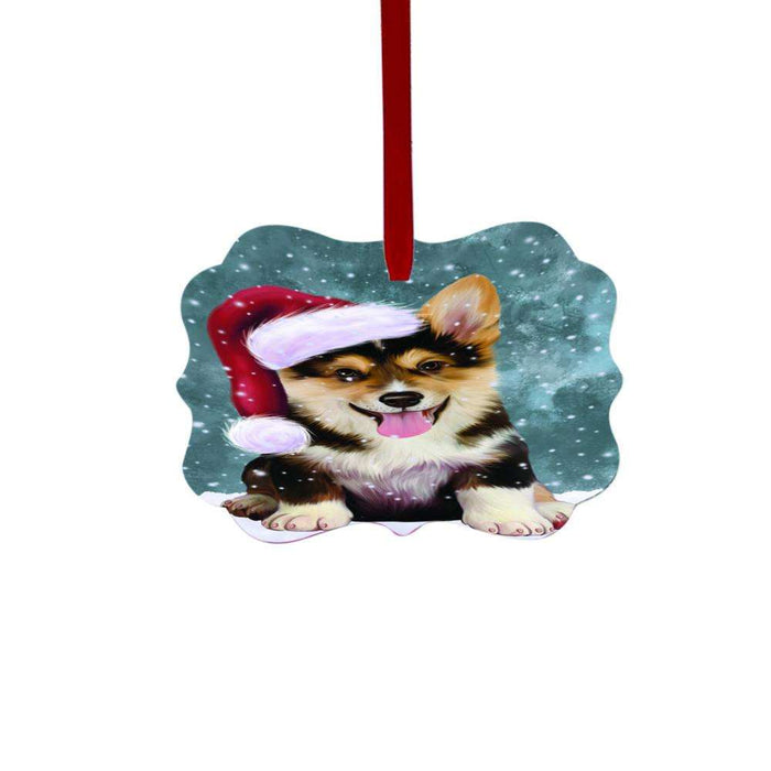 Let it Snow Christmas Holiday Corgi Dog Double-Sided Photo Benelux Christmas Ornament LOR48559
