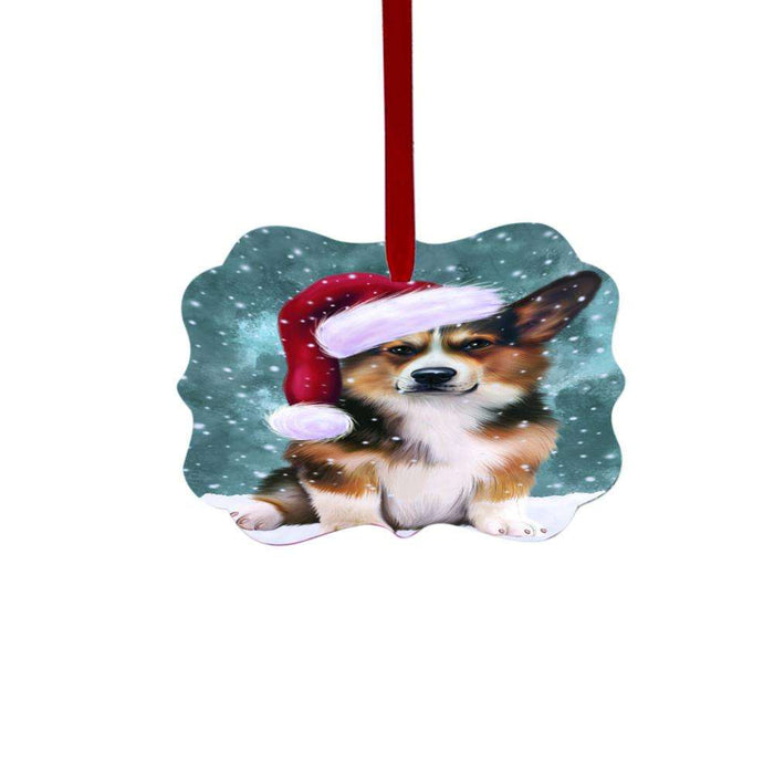 Let it Snow Christmas Holiday Corgi Dog Double-Sided Photo Benelux Christmas Ornament LOR48560