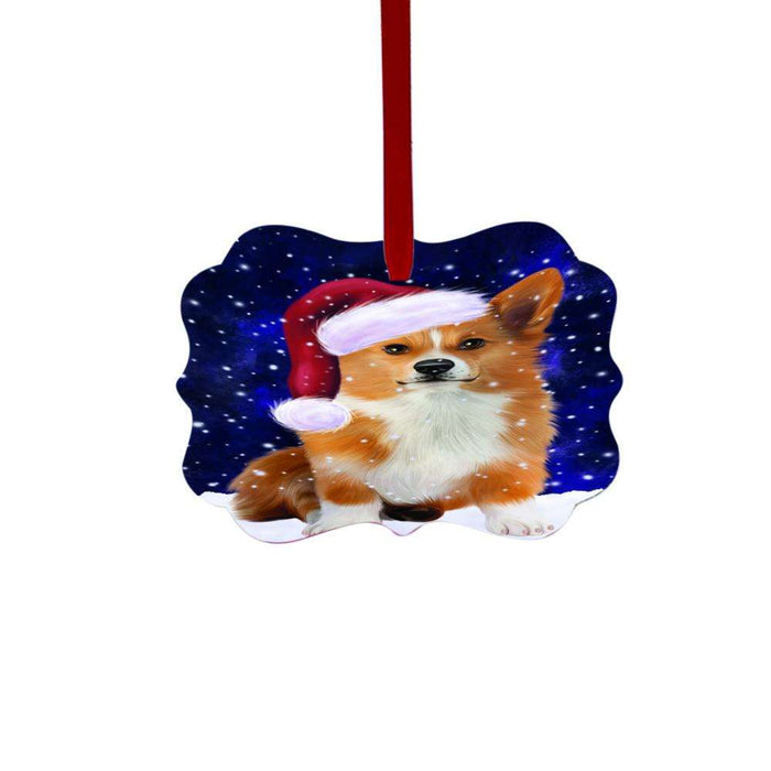 Let it Snow Christmas Holiday Corgi Dog Double-Sided Photo Benelux Christmas Ornament LOR48561