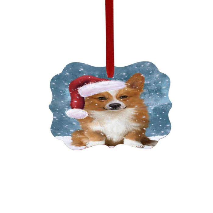 Let it Snow Christmas Holiday Corgi Dog Double-Sided Photo Benelux Christmas Ornament LOR48562