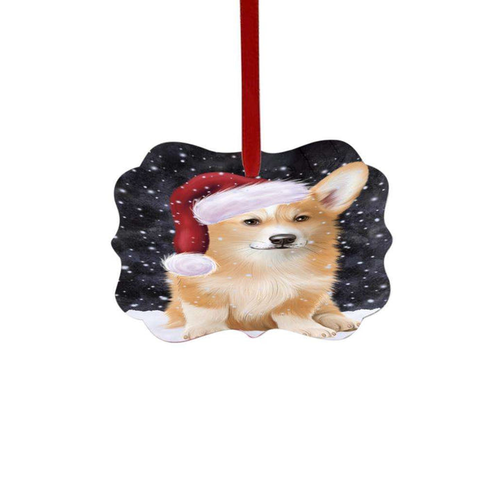 Let it Snow Christmas Holiday Corgi Dog Double-Sided Photo Benelux Christmas Ornament LOR48563