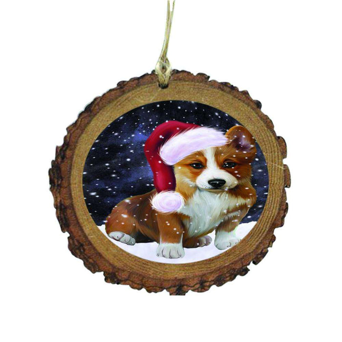 Let it Snow Christmas Holiday Corgi Dog Wooden Christmas Ornament WOR48557