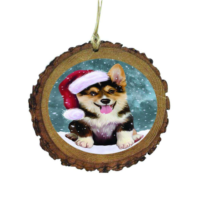 Let it Snow Christmas Holiday Corgi Dog Wooden Christmas Ornament WOR48559
