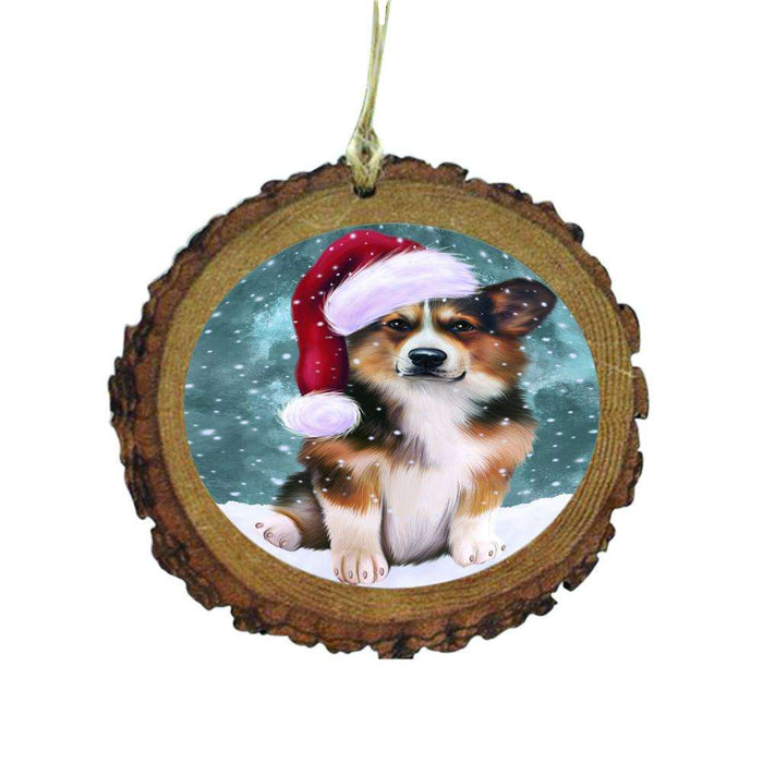 Let it Snow Christmas Holiday Corgi Dog Wooden Christmas Ornament WOR48560