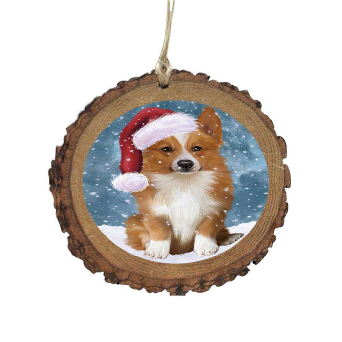 Let it Snow Christmas Holiday Corgi Dog Wooden Christmas Ornament WOR48562