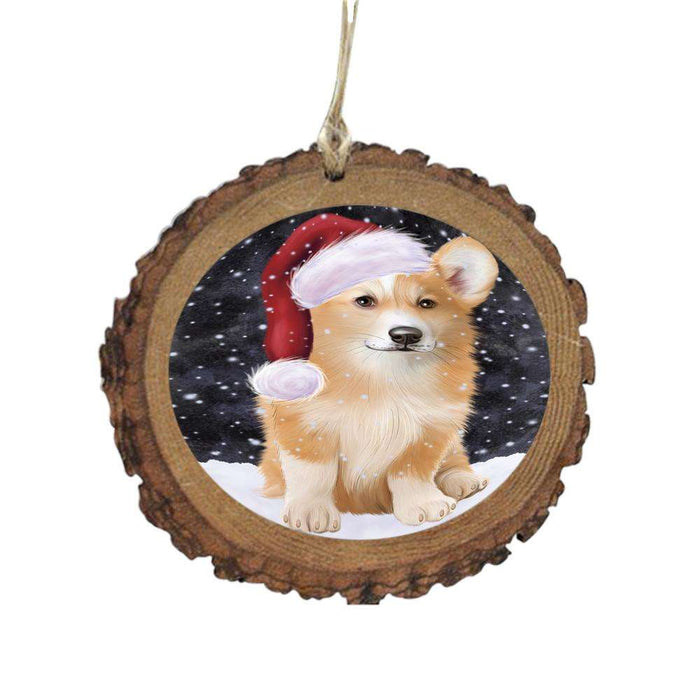 Let it Snow Christmas Holiday Corgi Dog Wooden Christmas Ornament WOR48563