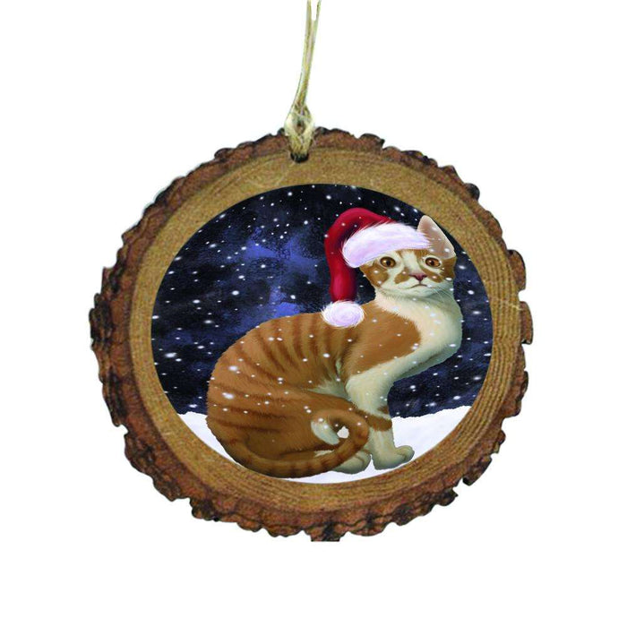 Let it Snow Christmas Holiday Cornish Red Cat Wooden Christmas Ornament WOR48564