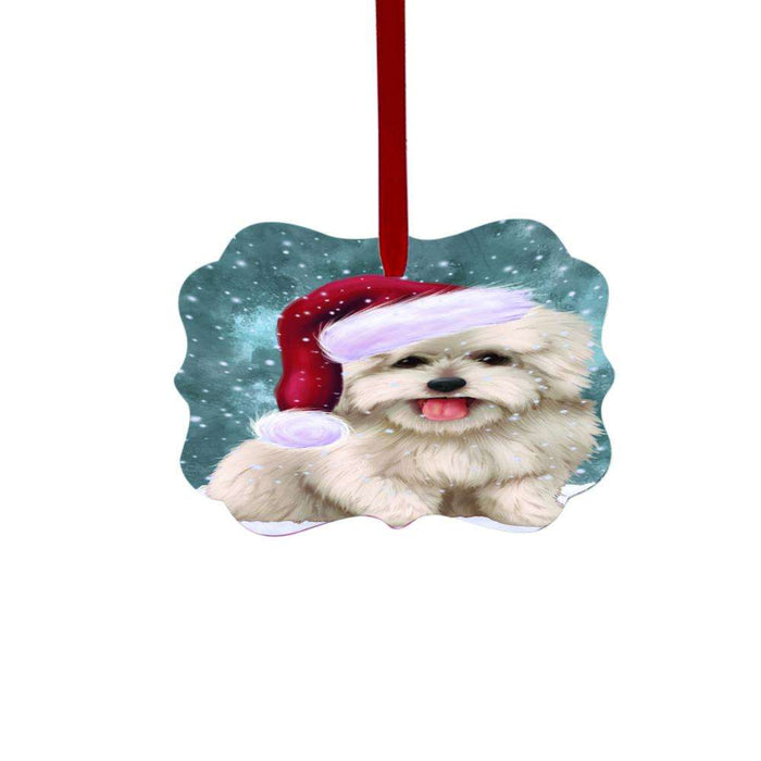 Let it Snow Christmas Holiday Coton De Tulear Dog Double-Sided Photo Benelux Christmas Ornament LOR48565
