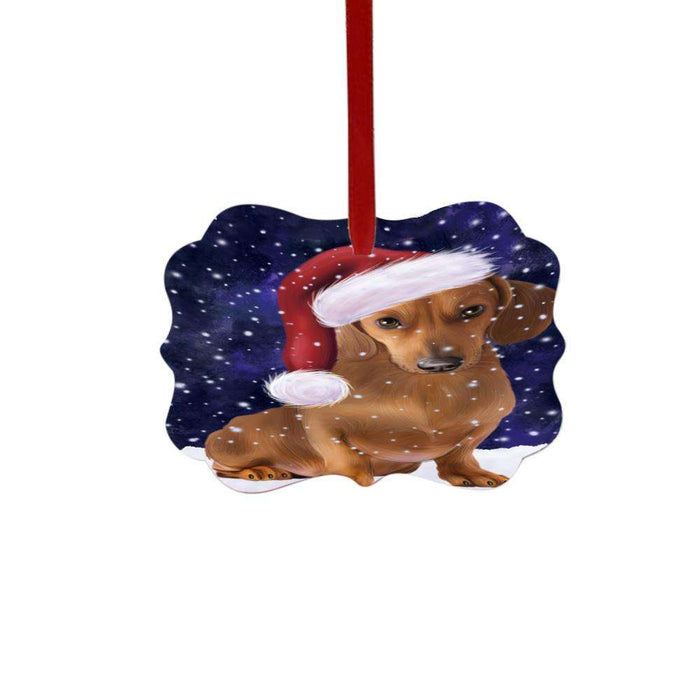 Let it Snow Christmas Holiday Dachshund Dog Double-Sided Photo Benelux Christmas Ornament LOR48569