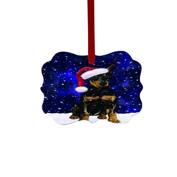 Let it Snow Christmas Holiday Doberman Pinscher Dog Double-Sided Photo Benelux Christmas Ornament LOR48577