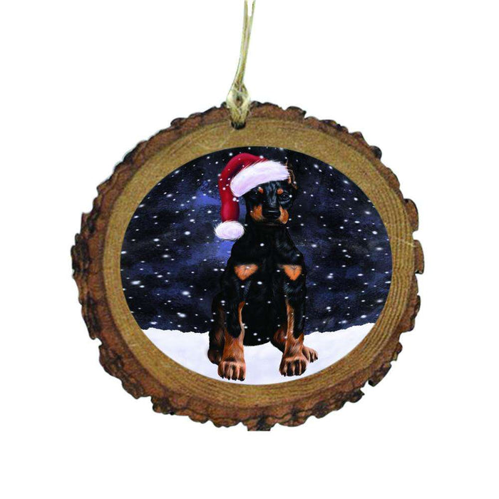 Let it Snow Christmas Holiday Doberman Pinscher Dog Wooden Christmas Ornament WOR48576