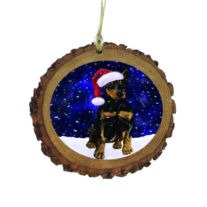 Let it Snow Christmas Holiday Doberman Pinscher Dog Wooden Christmas Ornament WOR48577