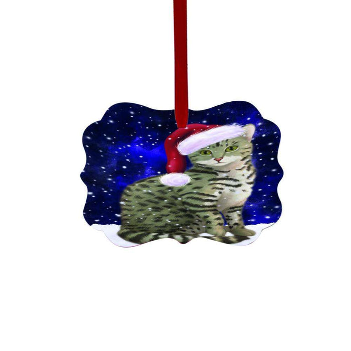 Let it Snow Christmas Holiday Egyptian Mau Cat Double-Sided Photo Benelux Christmas Ornament LOR48578