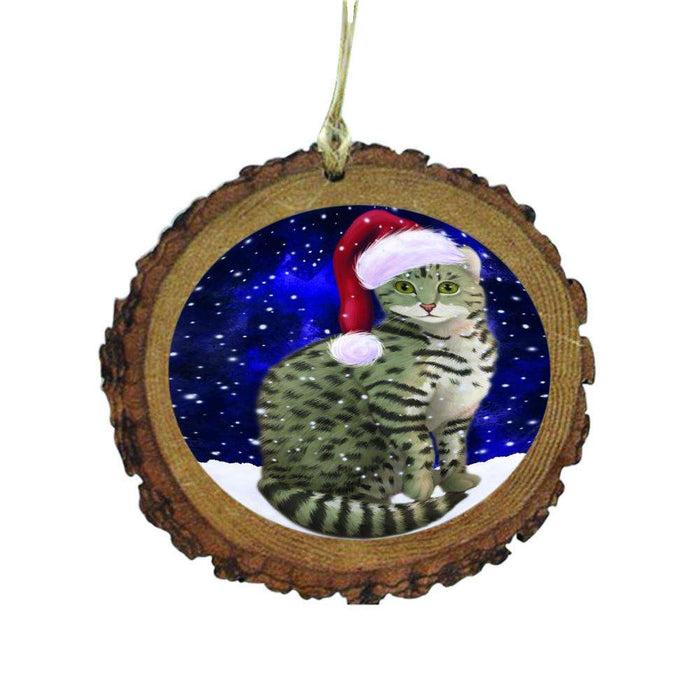 Let it Snow Christmas Holiday Egyptian Mau Cat Wooden Christmas Ornament WOR48578