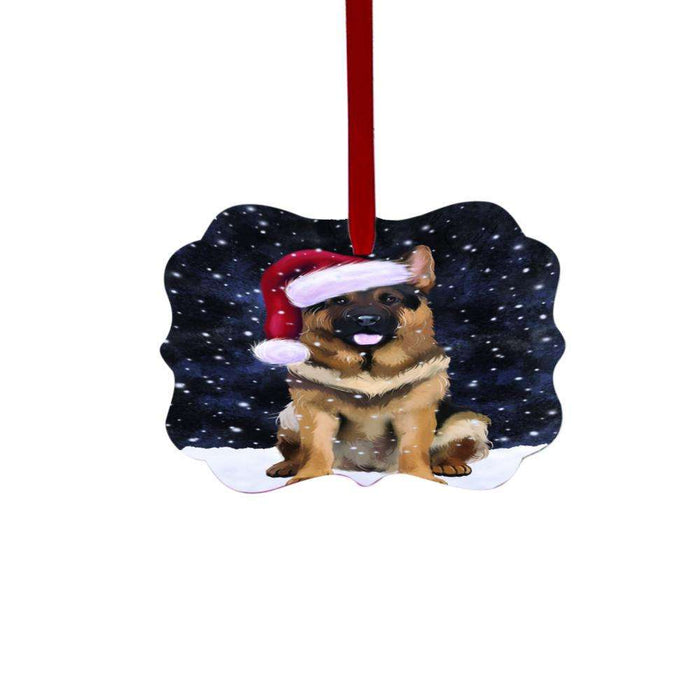 Let it Snow Christmas Holiday German Shepherd Dog Double-Sided Photo Benelux Christmas Ornament LOR48593