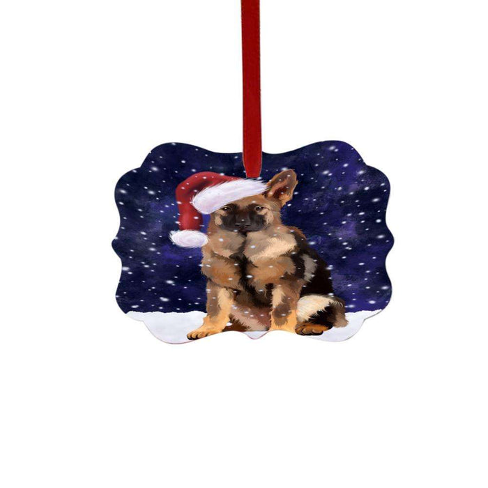 Let it Snow Christmas Holiday German Shepherd Dog Double-Sided Photo Benelux Christmas Ornament LOR48595
