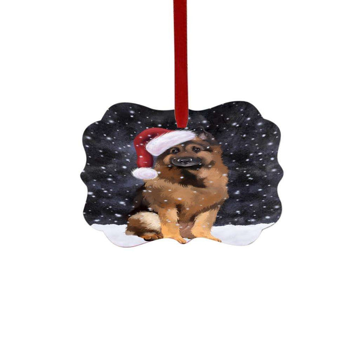Let it Snow Christmas Holiday German Shepherd Dog Double-Sided Photo Benelux Christmas Ornament LOR48596