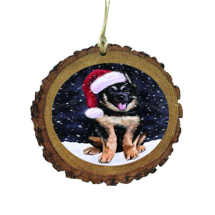 Let it Snow Christmas Holiday German Shepherd Dog Wooden Christmas Ornament WOR48590