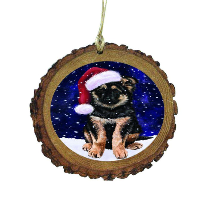 Let it Snow Christmas Holiday German Shepherd Dog Wooden Christmas Ornament WOR48591