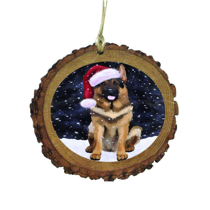 Let it Snow Christmas Holiday German Shepherd Dog Wooden Christmas Ornament WOR48593