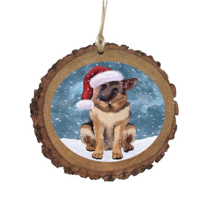 Let it Snow Christmas Holiday German Shepherd Dog Wooden Christmas Ornament WOR48594