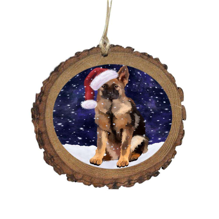 Let it Snow Christmas Holiday German Shepherd Dog Wooden Christmas Ornament WOR48595