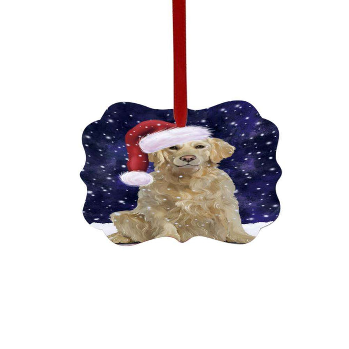 Let it Snow Christmas Holiday Golden Retriever Dog Double-Sided Photo Benelux Christmas Ornament LOR48598