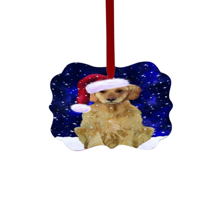 Let it Snow Christmas Holiday Golden Retriever Dog Double-Sided Photo Benelux Christmas Ornament LOR48599