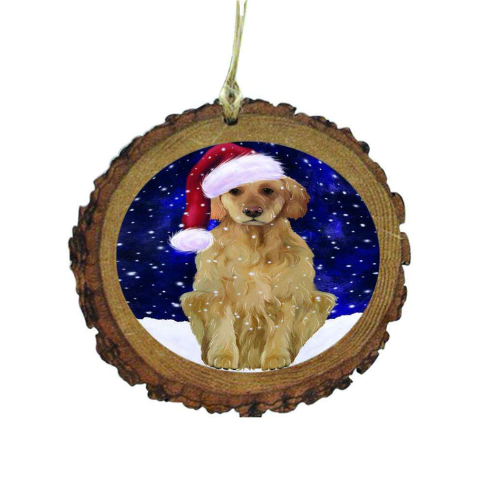 Let it Snow Christmas Holiday Golden Retriever Dog Wooden Christmas Ornament WOR48599
